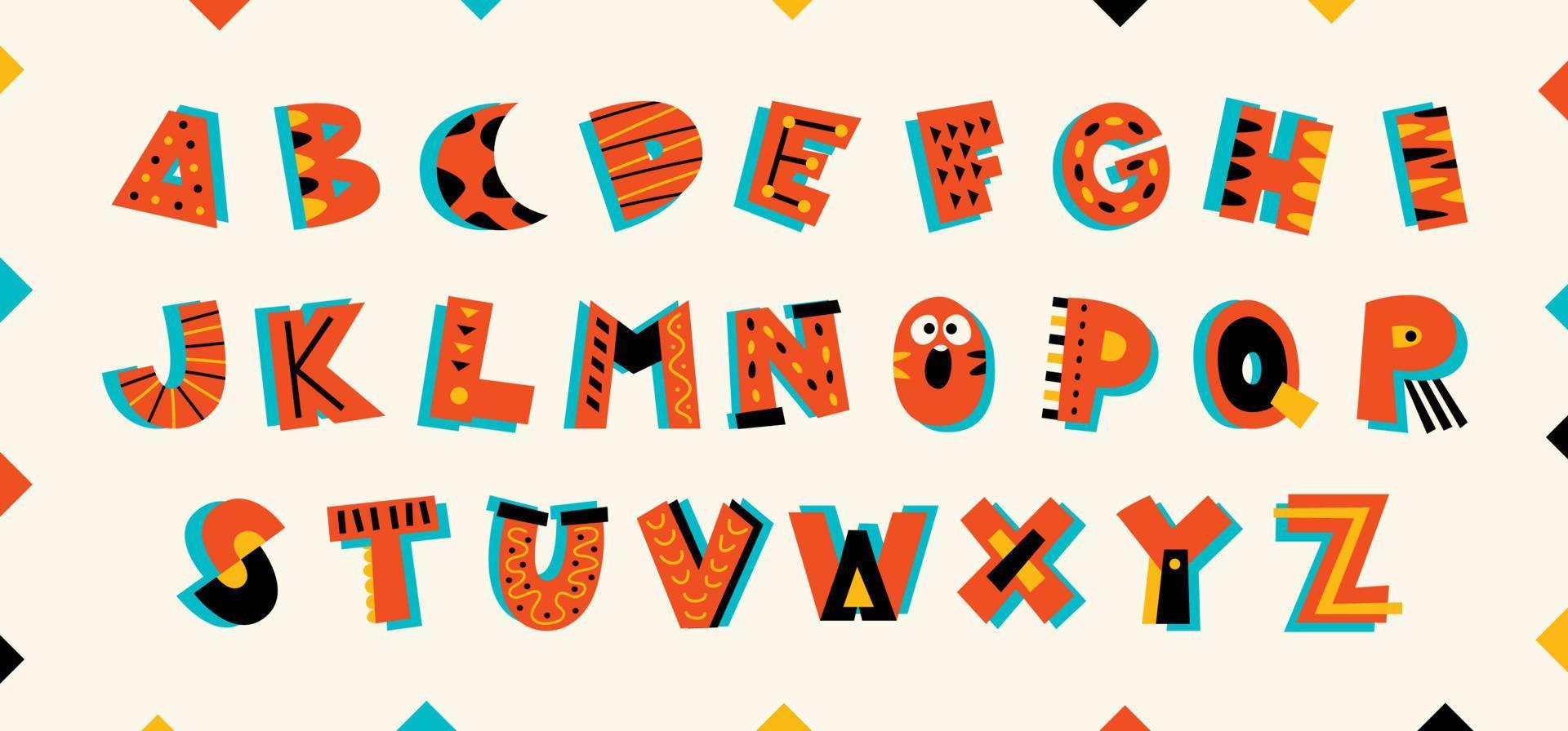 Colorful Flat Alphabet Letters vector