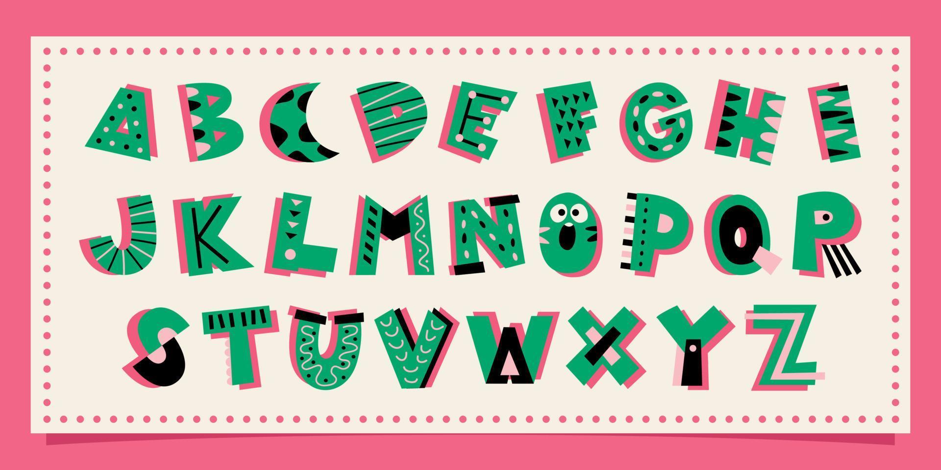 Colorful Flat Alphabet Letters vector