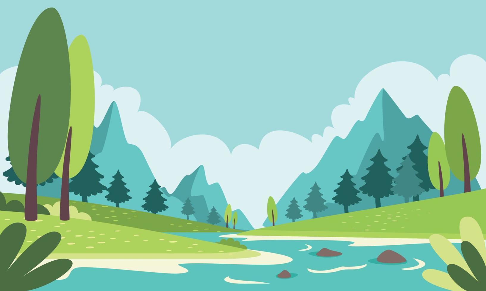 Blank Nature Landscape Scene Vector