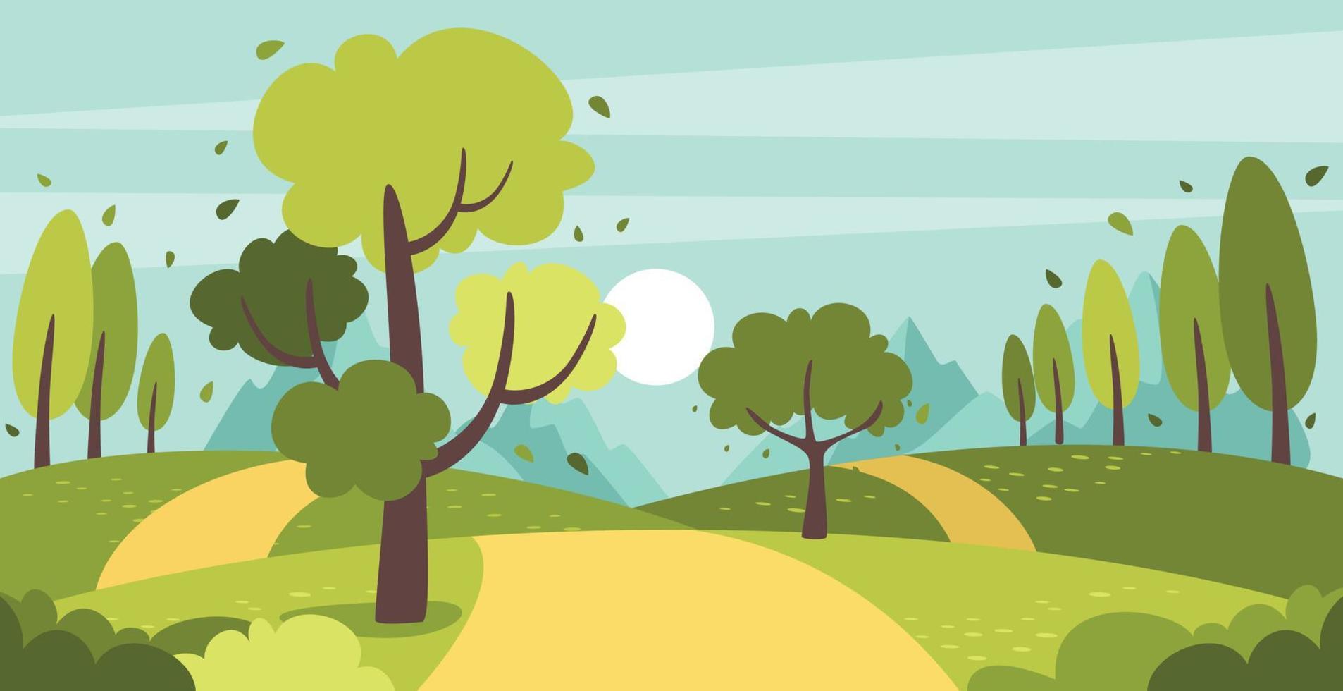 Blank Nature Landscape Scene Vector