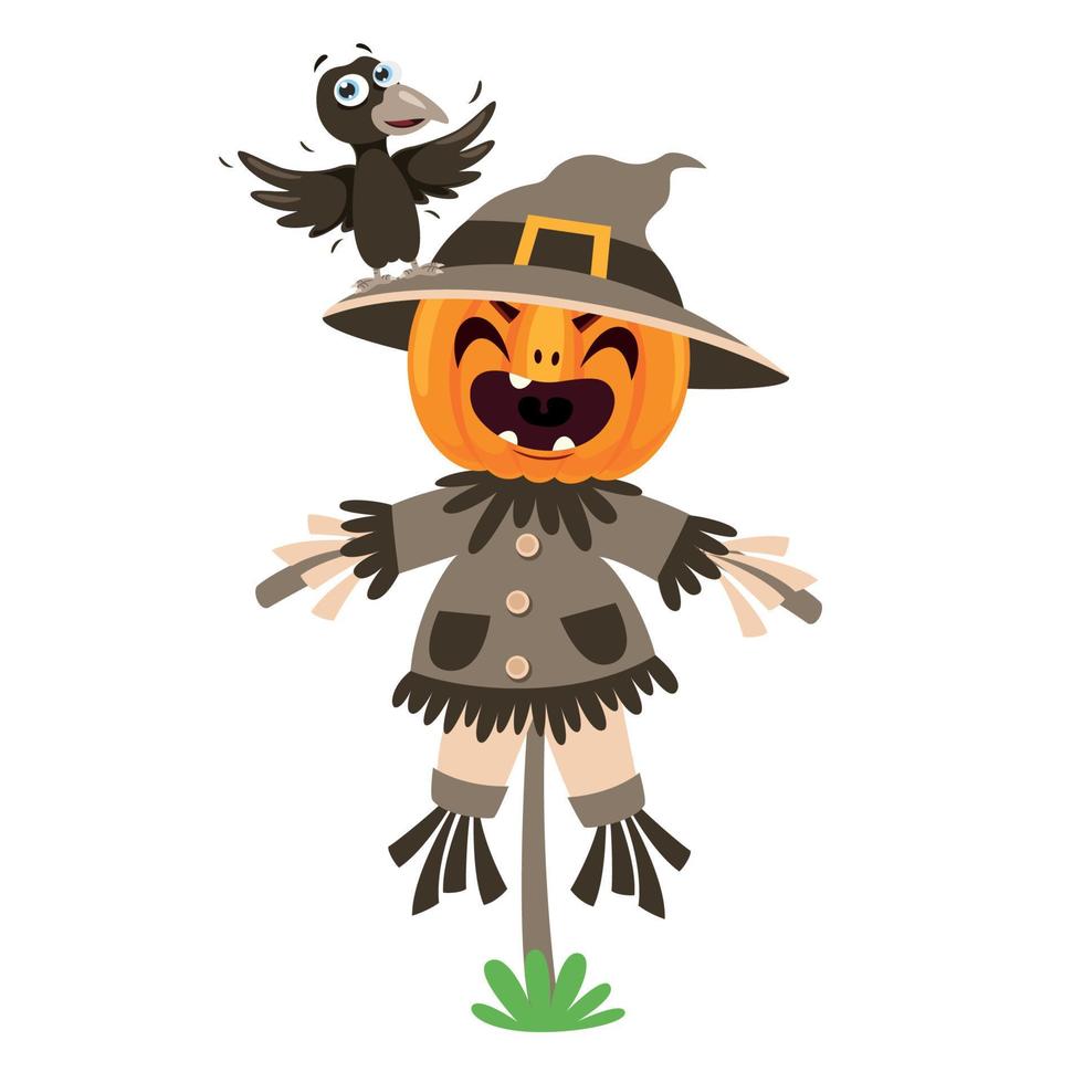 Cartoon Illustration Of A Scarecrow vector