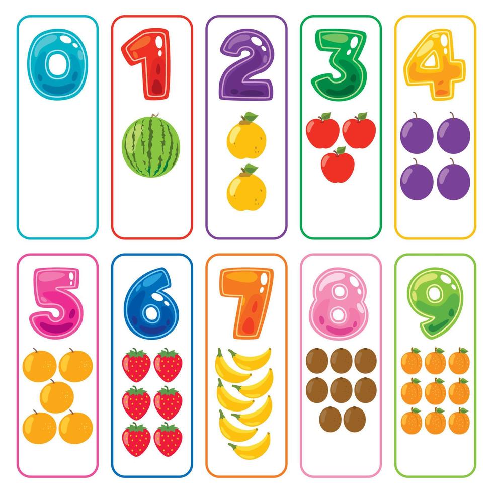 Set Of Colorful Flat Numbers vector