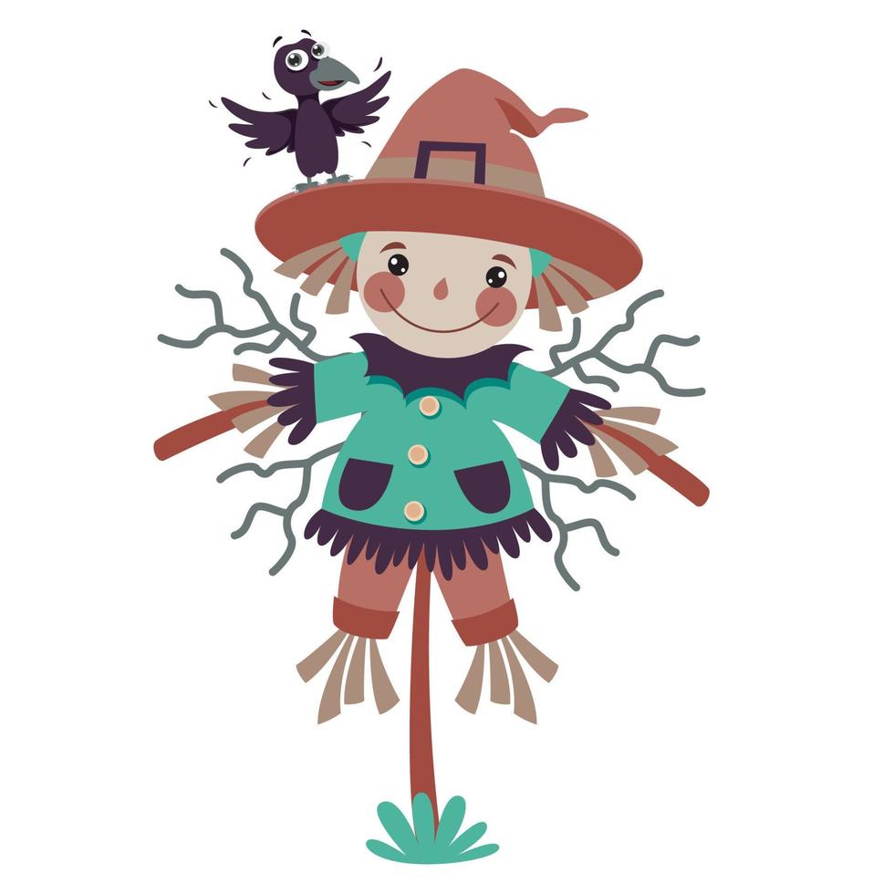 Cartoon Illustration Of A Scarecrow vector