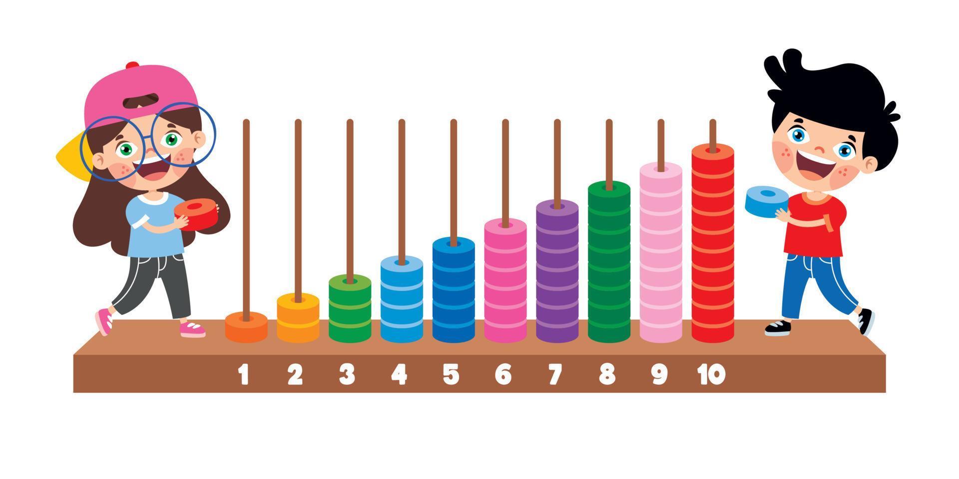 ábaco de juguete para la educación de los niños vector