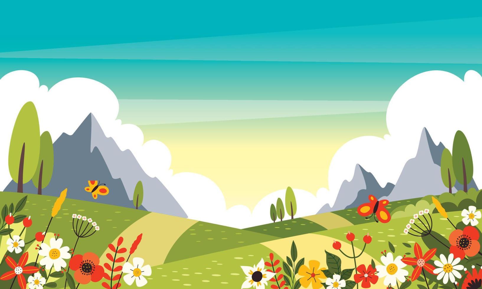 Blank Nature Landscape Scene Vector