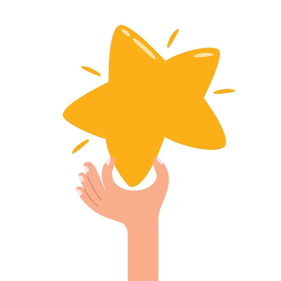 Raised Up Hand Holding Star vector