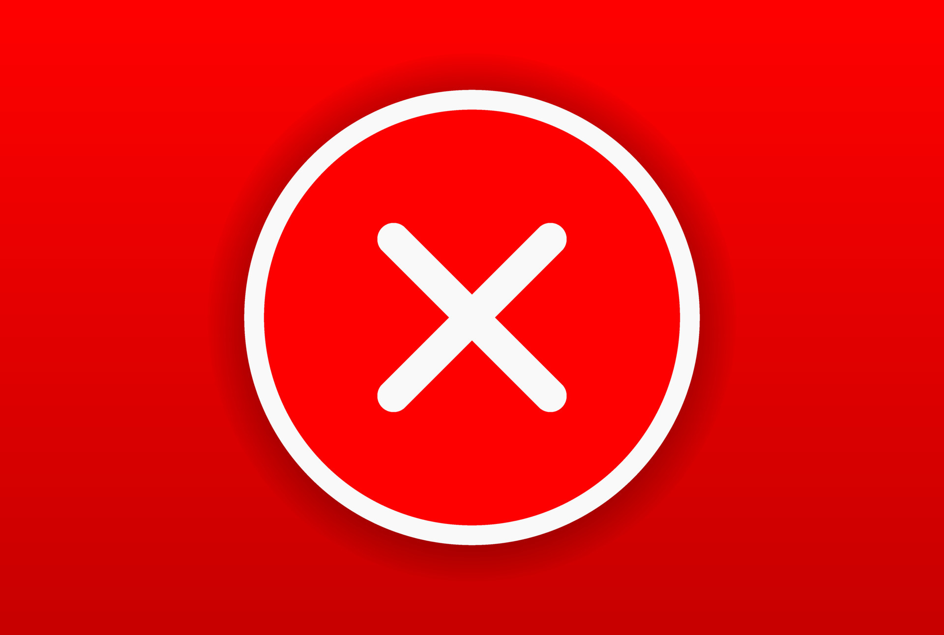 X icon No symbol Checkmark and cross icon False icon Red deny sign