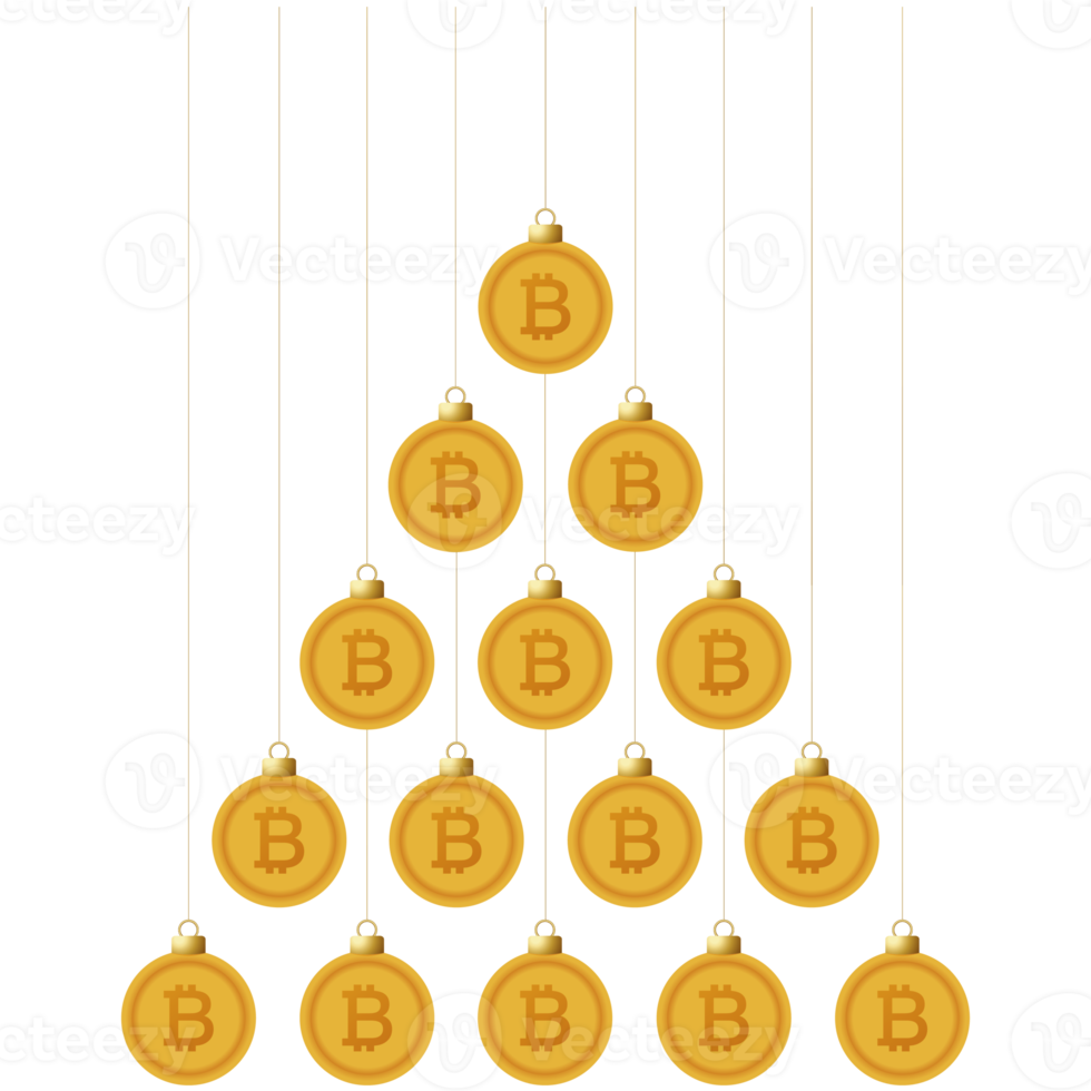 bitcoin coin christmas ball bauble png