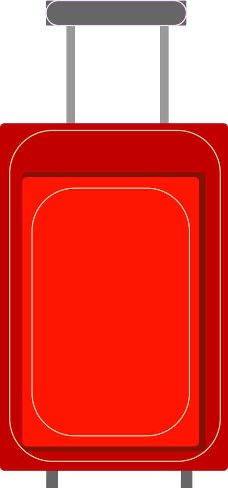 Red suitcase, illustration, vector on white background.