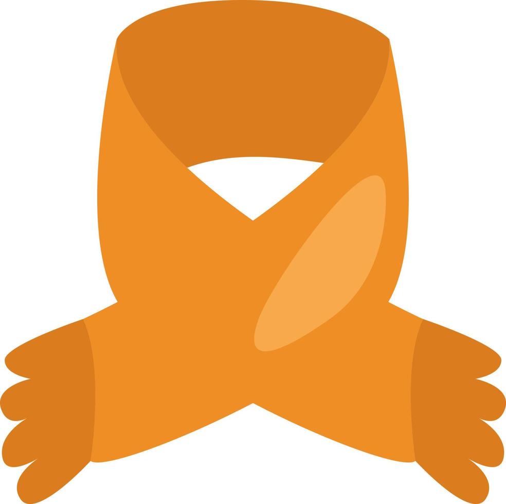 Golden scarf, illustration, vector on a white background.