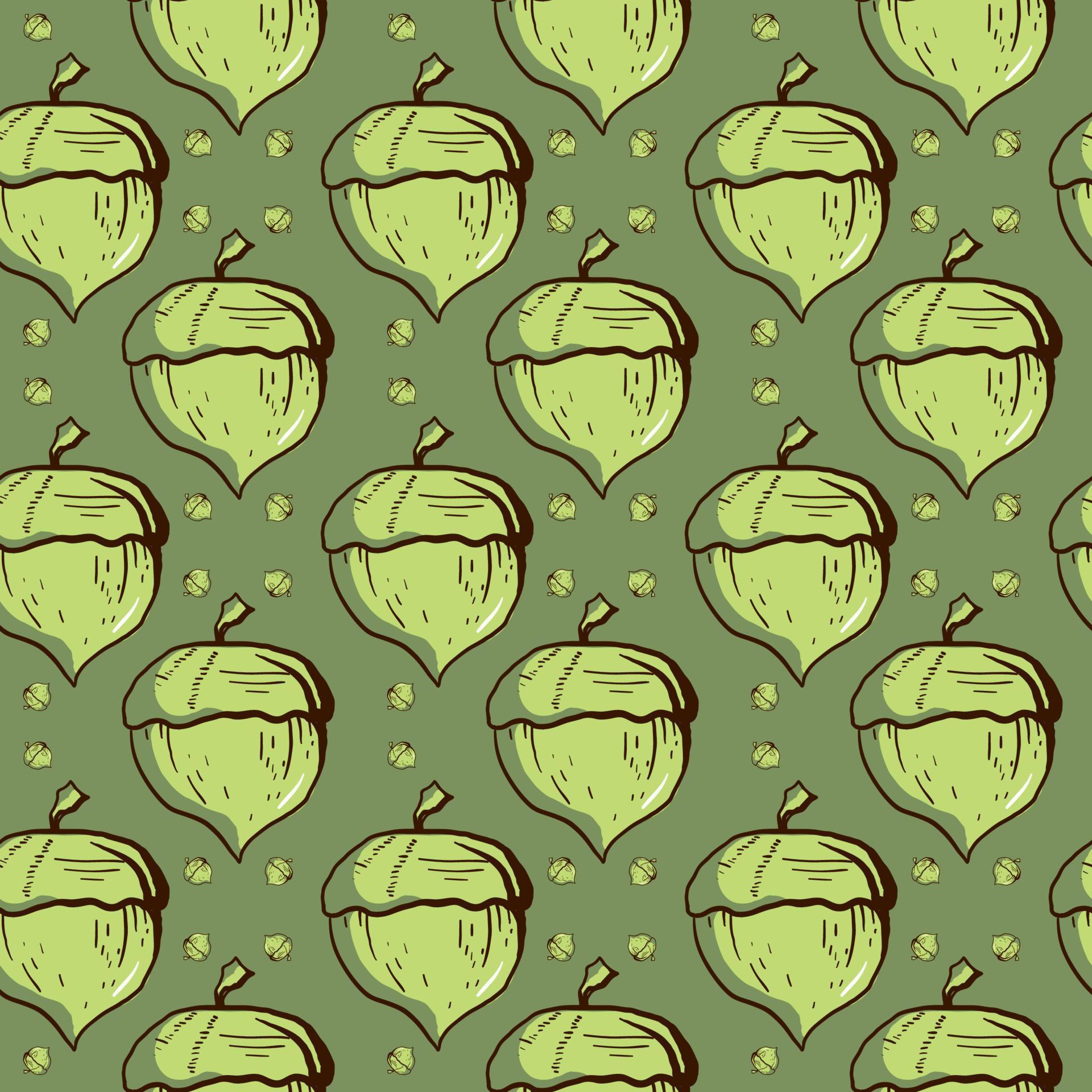 Acorn pattern, illustration, vector on white background 13474534 Vector