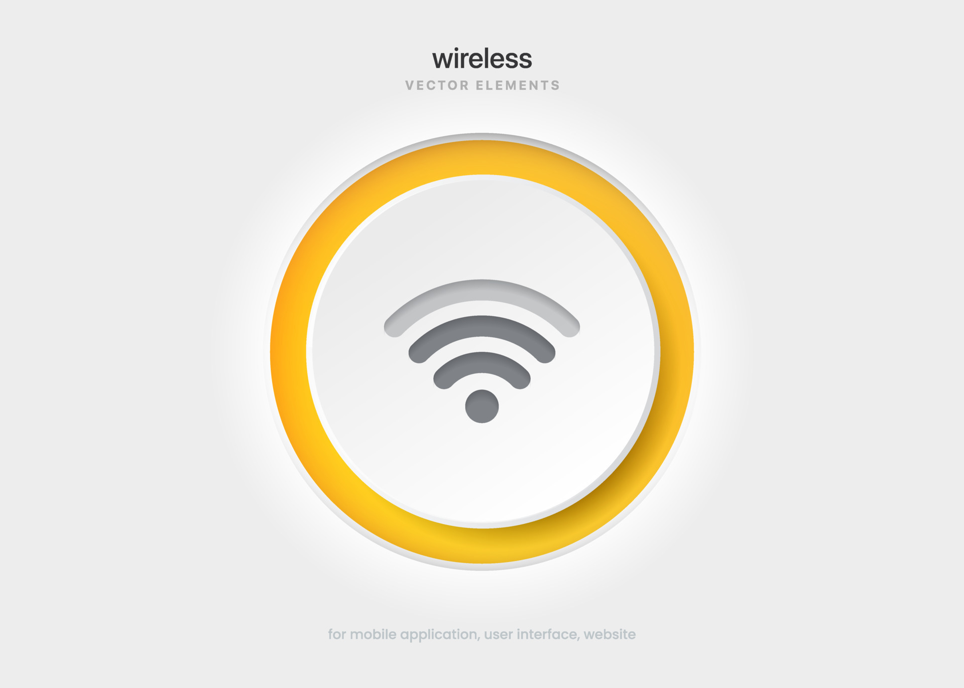 3D wifi icon web push. Vector wifi hotspot signal sign. Wireless icon