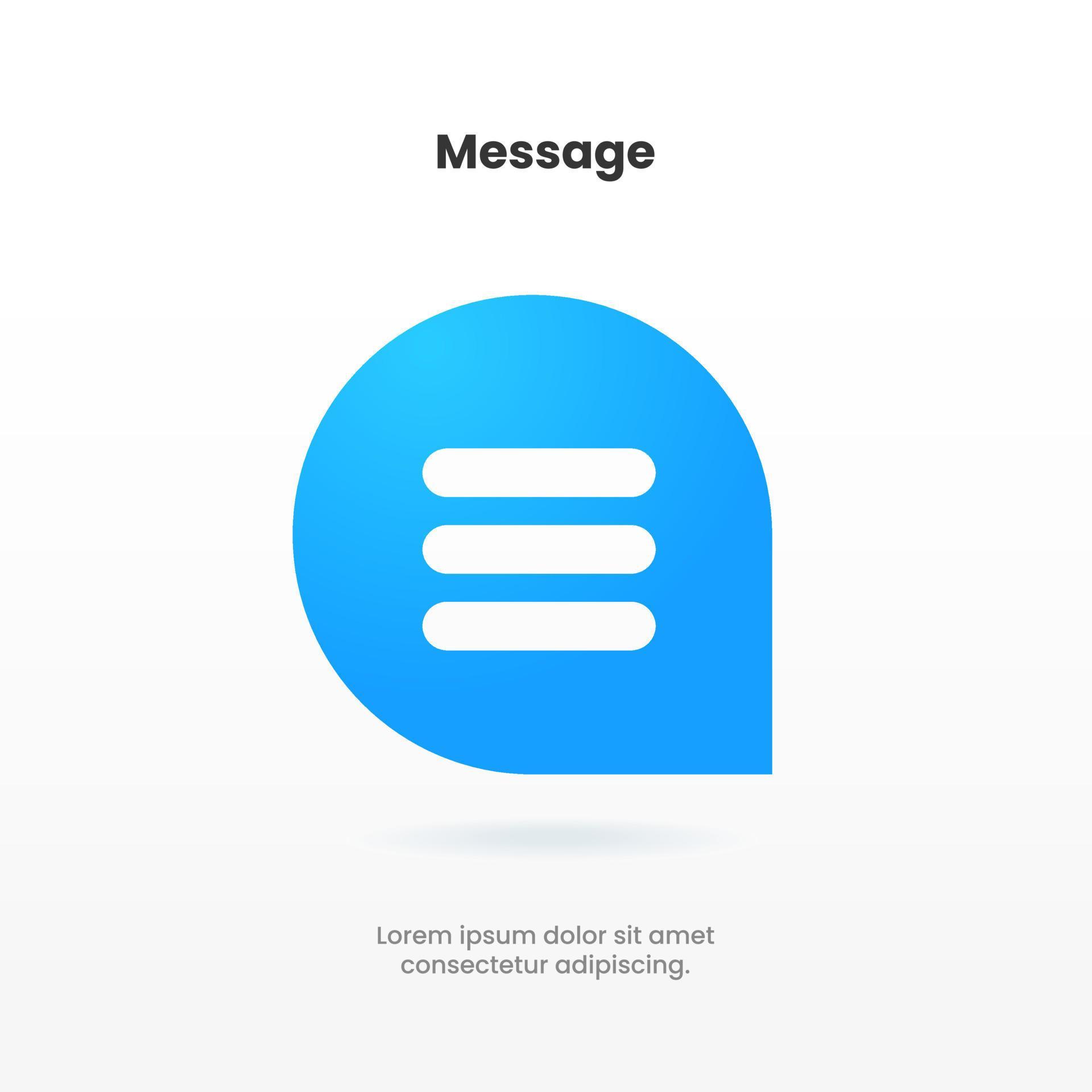 3d isolated vector elements. Minimal modern message, chat, speak
