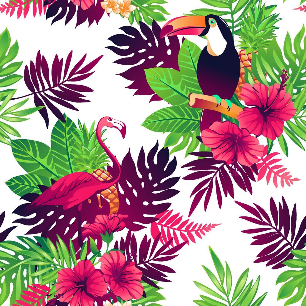 Tropical seamless pattern. vector