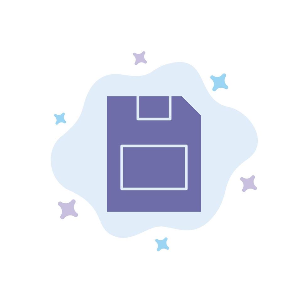 Card Memory Card Storage Data Blue Icon on Abstract Cloud Background vector