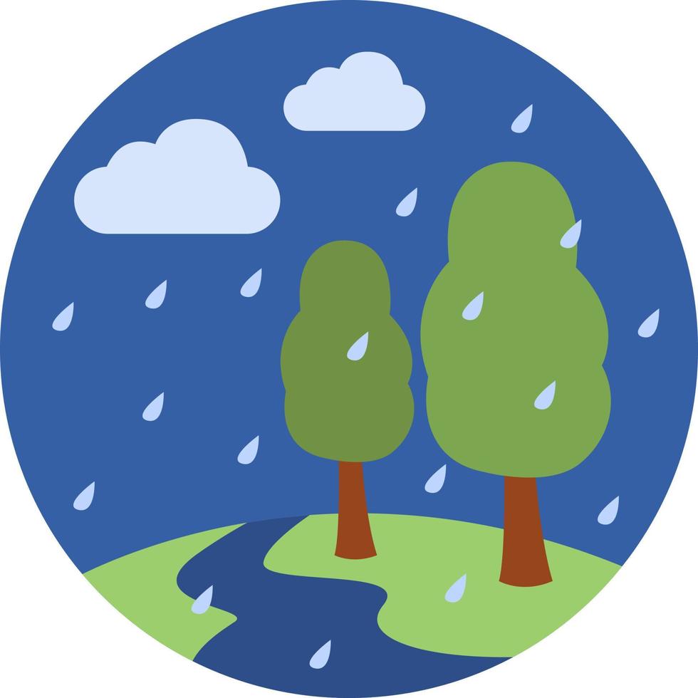 Green spring season, illustration, vector, on a white background. vector