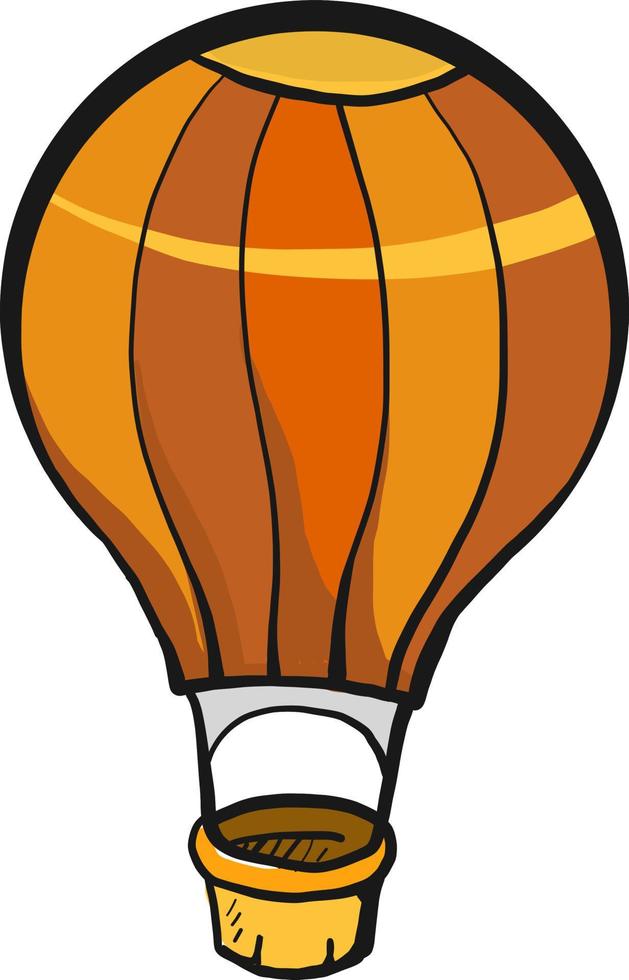 Orange air balloon, illustration, vector on a white background.