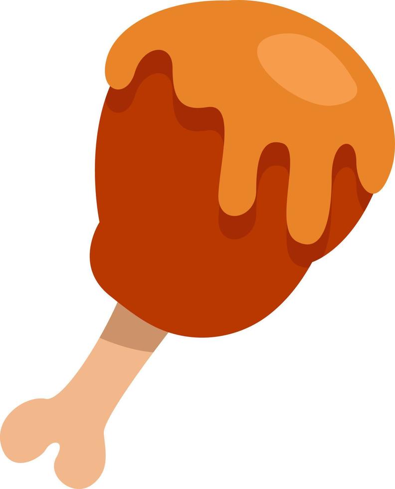Gastronomy chicken drum , illustration, vector on a white background.