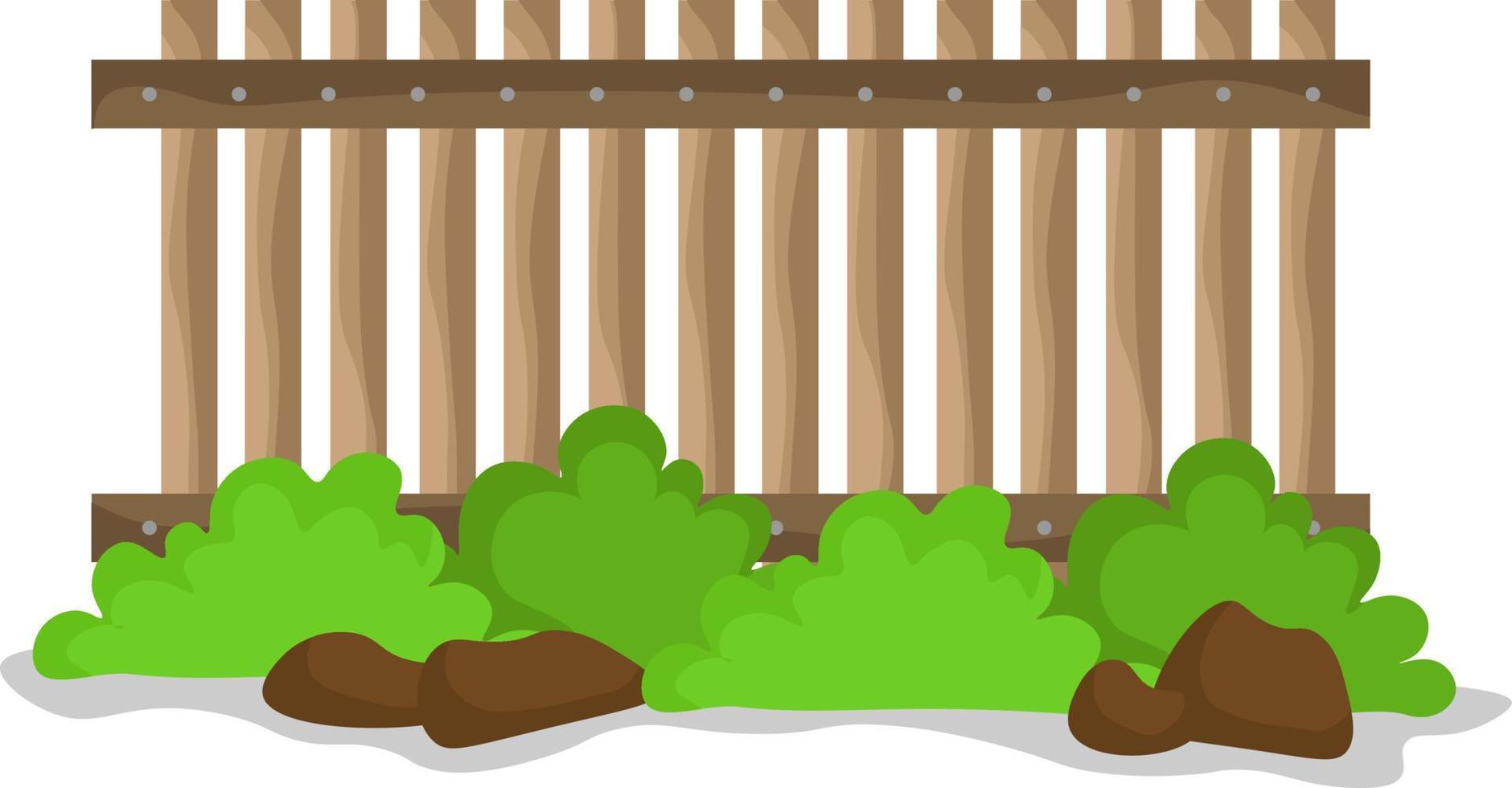 Wooden fence, illustration, vector on white background
