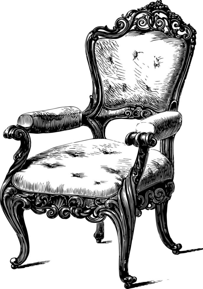 Chair, vintage illustration vector