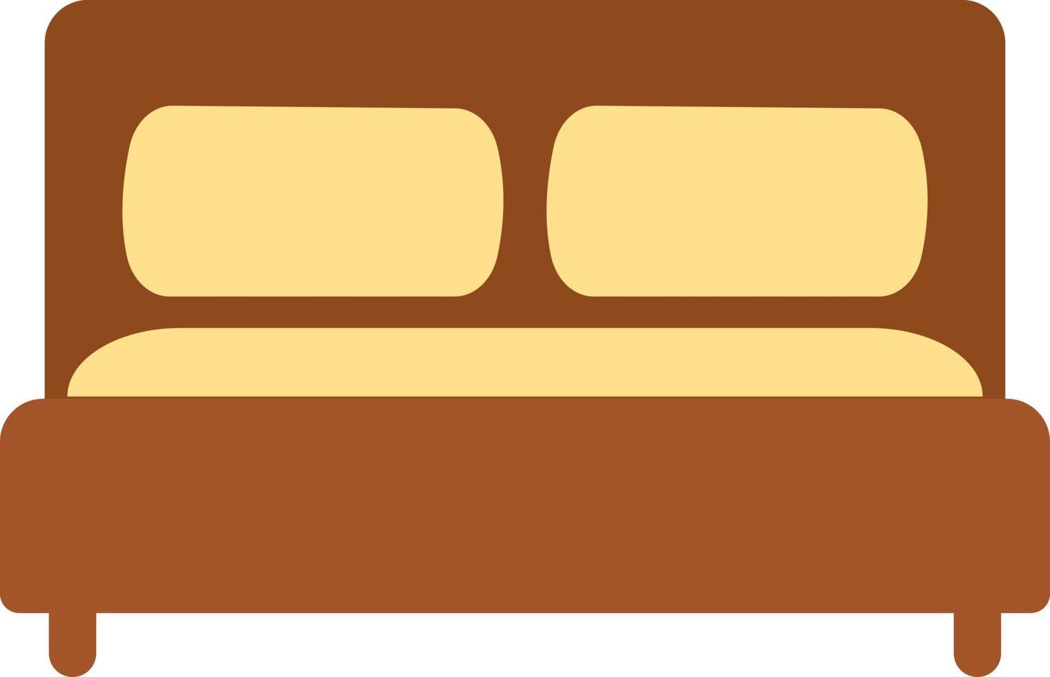 Wooden double bed, illustration, vector on a white background