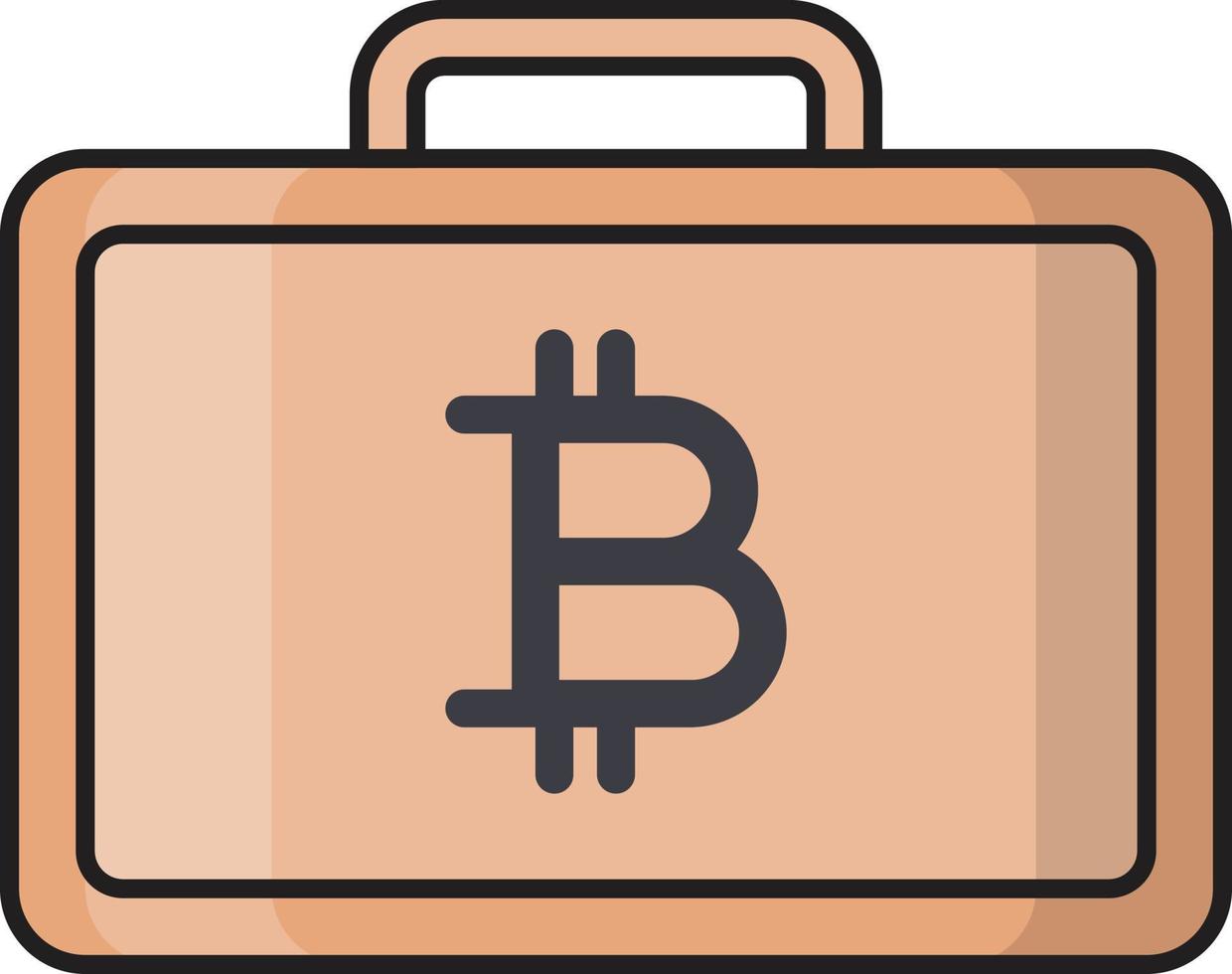 ilustración de vector de bolsa de bitcoin en un fondo. símbolos de calidad premium. iconos vectoriales para concepto y diseño gráfico.