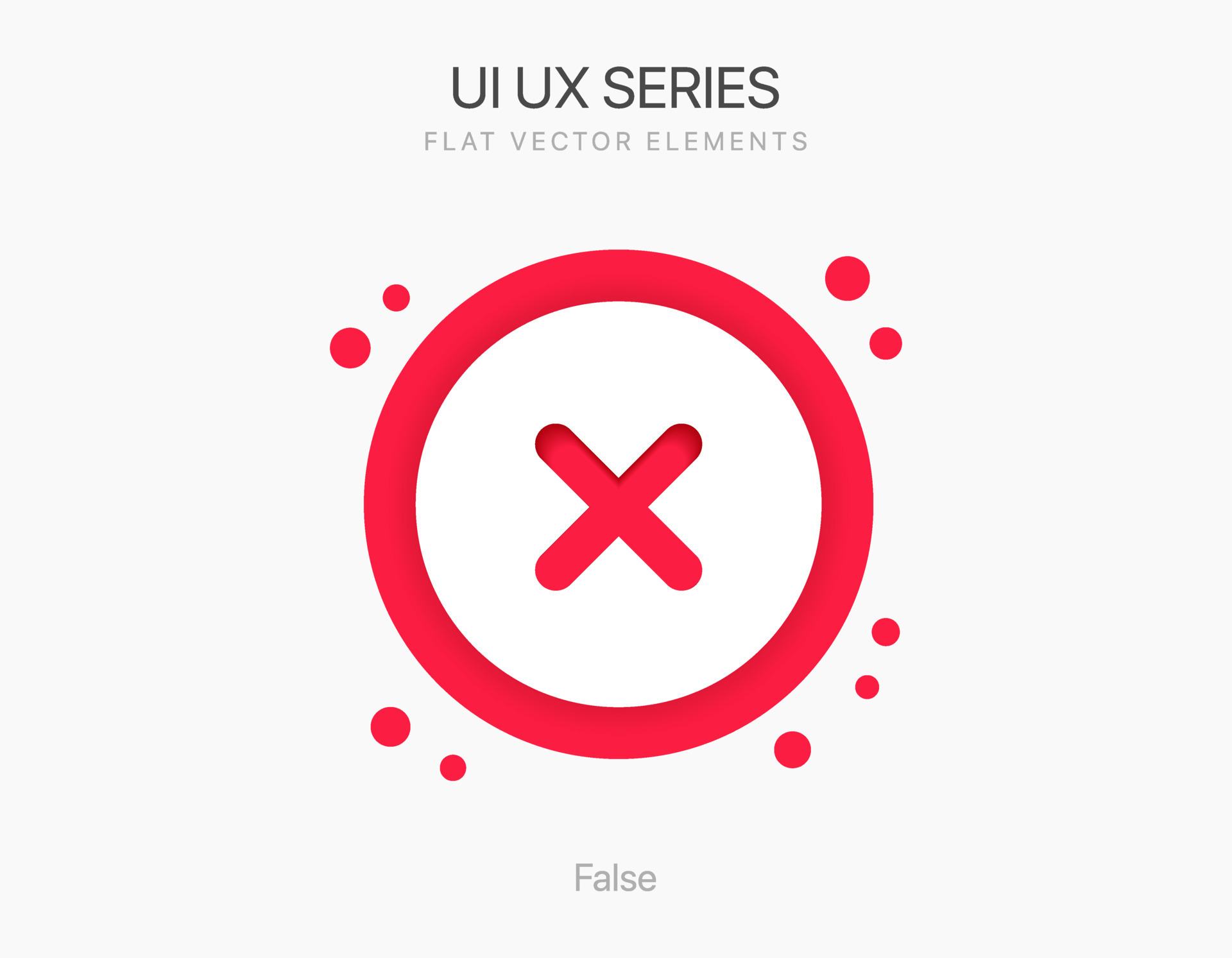 X icon. No symbol. Checkmark and cross icon. False icon. Red deny sign