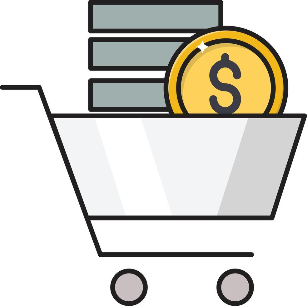 ilustración vectorial de compras en un fondo. símbolos de calidad premium. iconos vectoriales para concepto y diseño gráfico. vector