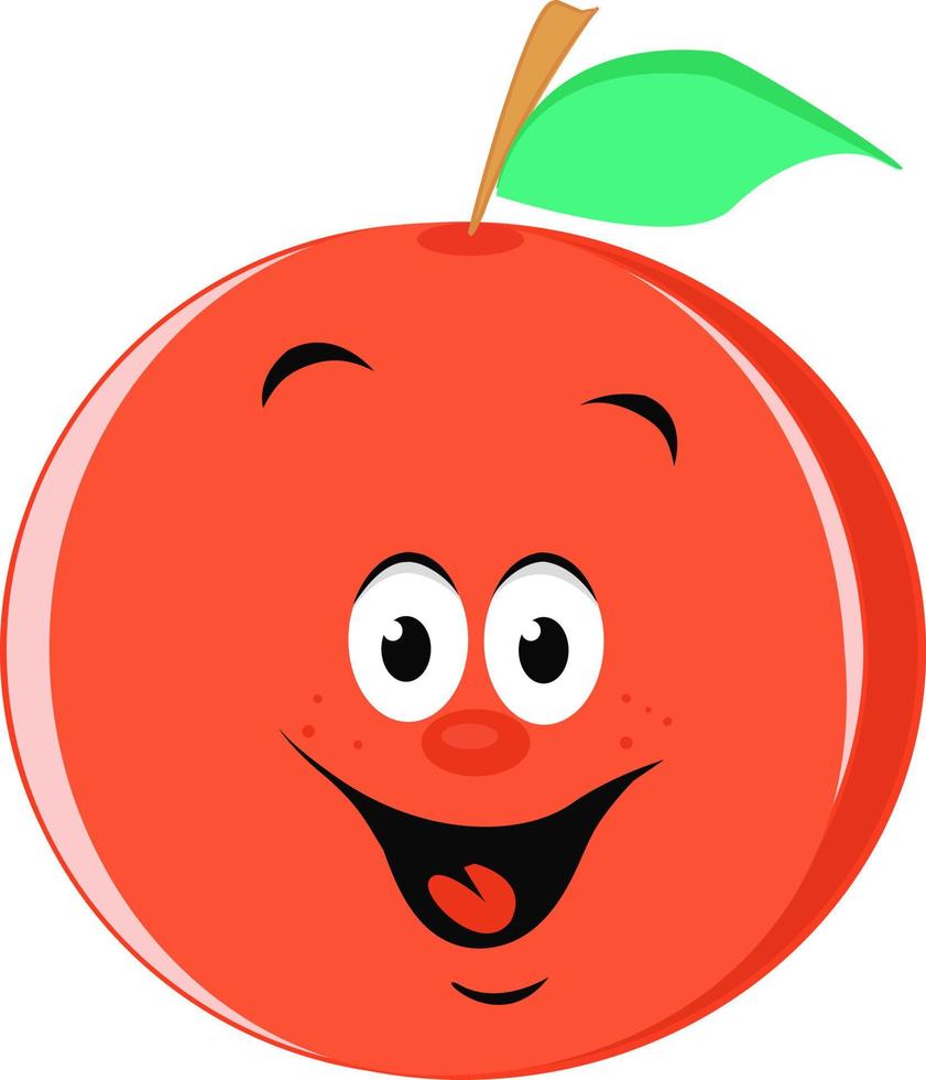 Happy orange, illustration, vector on white background.
