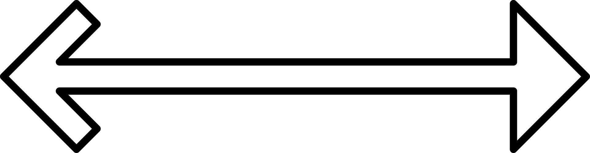 Two arrows in different shapes pointing both ways, illustration, vector on white background.