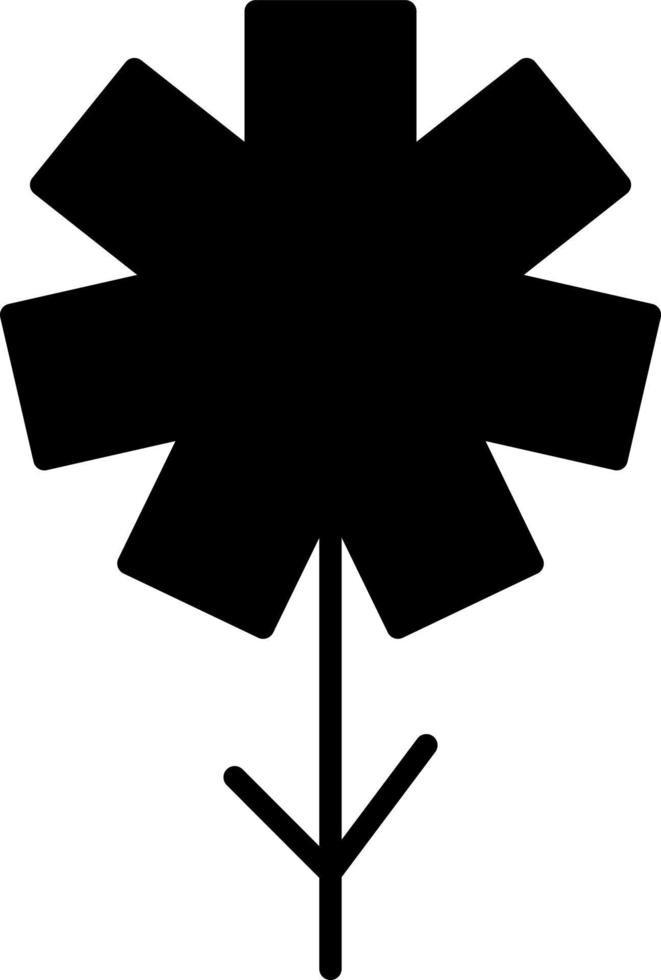 Blooming black flower, illustration, vector on white background.
