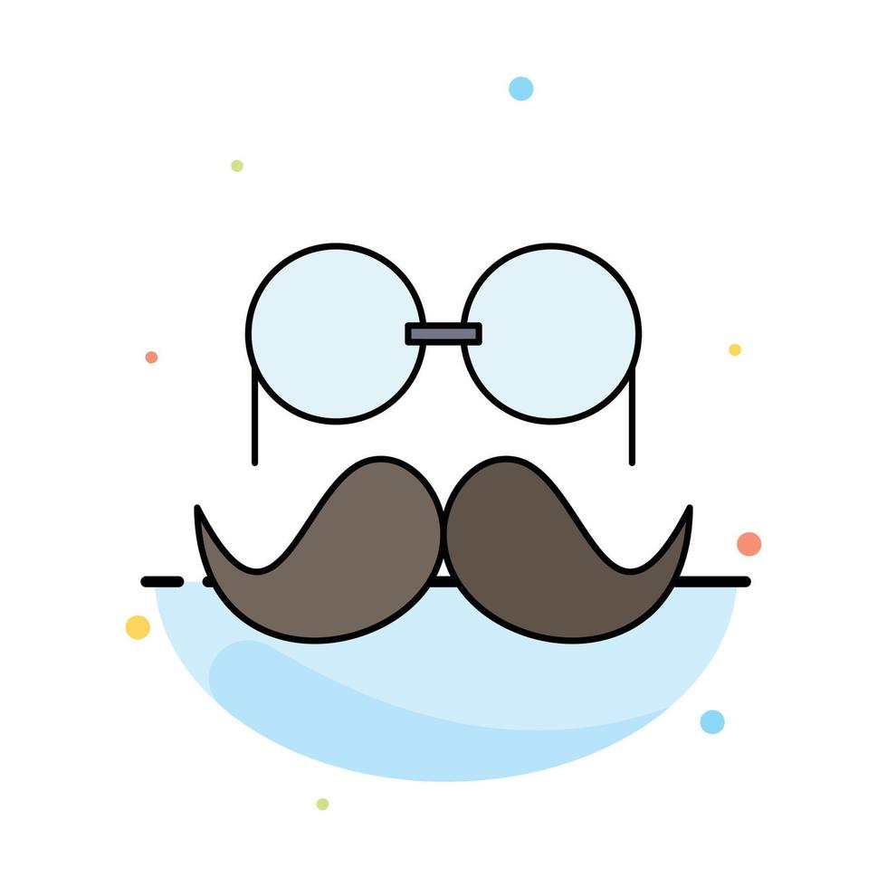 bigote hipster movember gafas hombres color plano icono vector