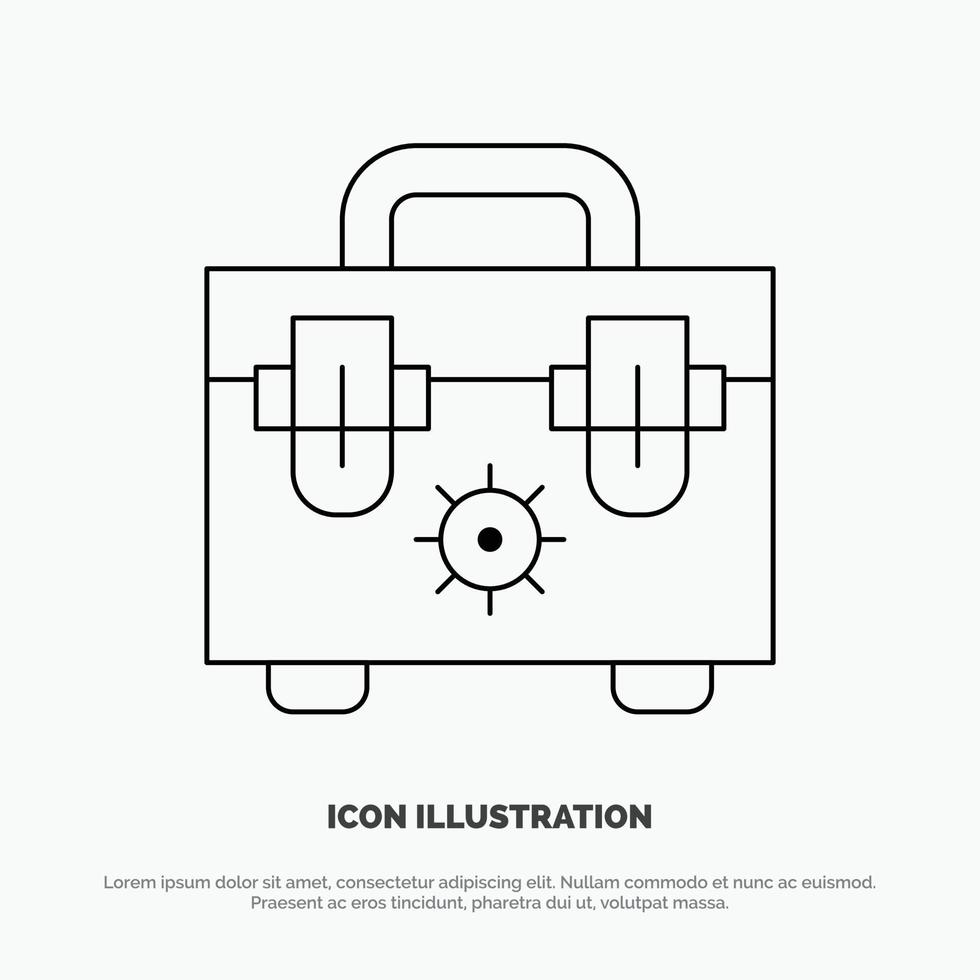 Bag Construction Tools Line Icon Vector