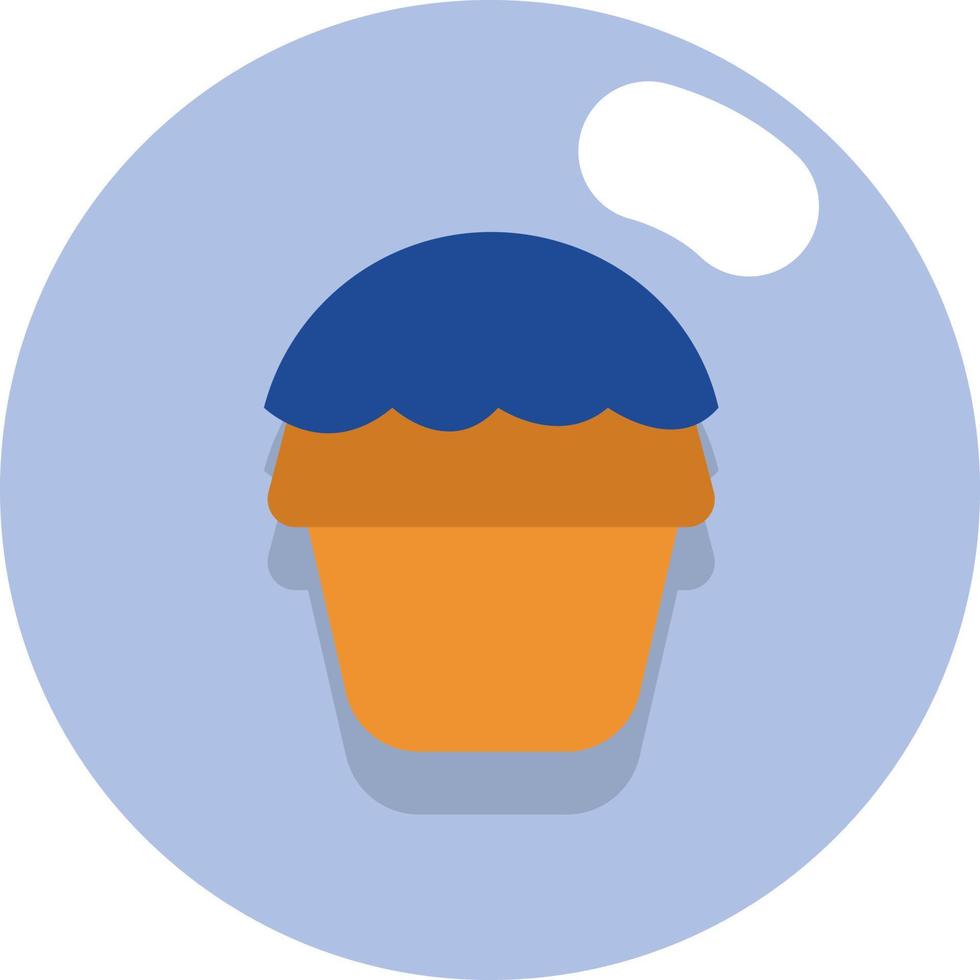 muffin azul, ilustración, vector sobre fondo blanco.