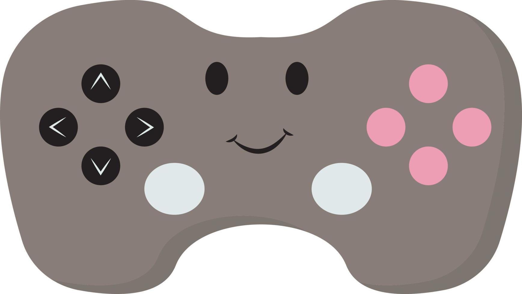 Gamepad with eyes, illustration, vector on white background.