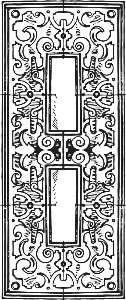 Modern Architectural Frame was made in the style of the German Renaissance, vintage engraving. vector
