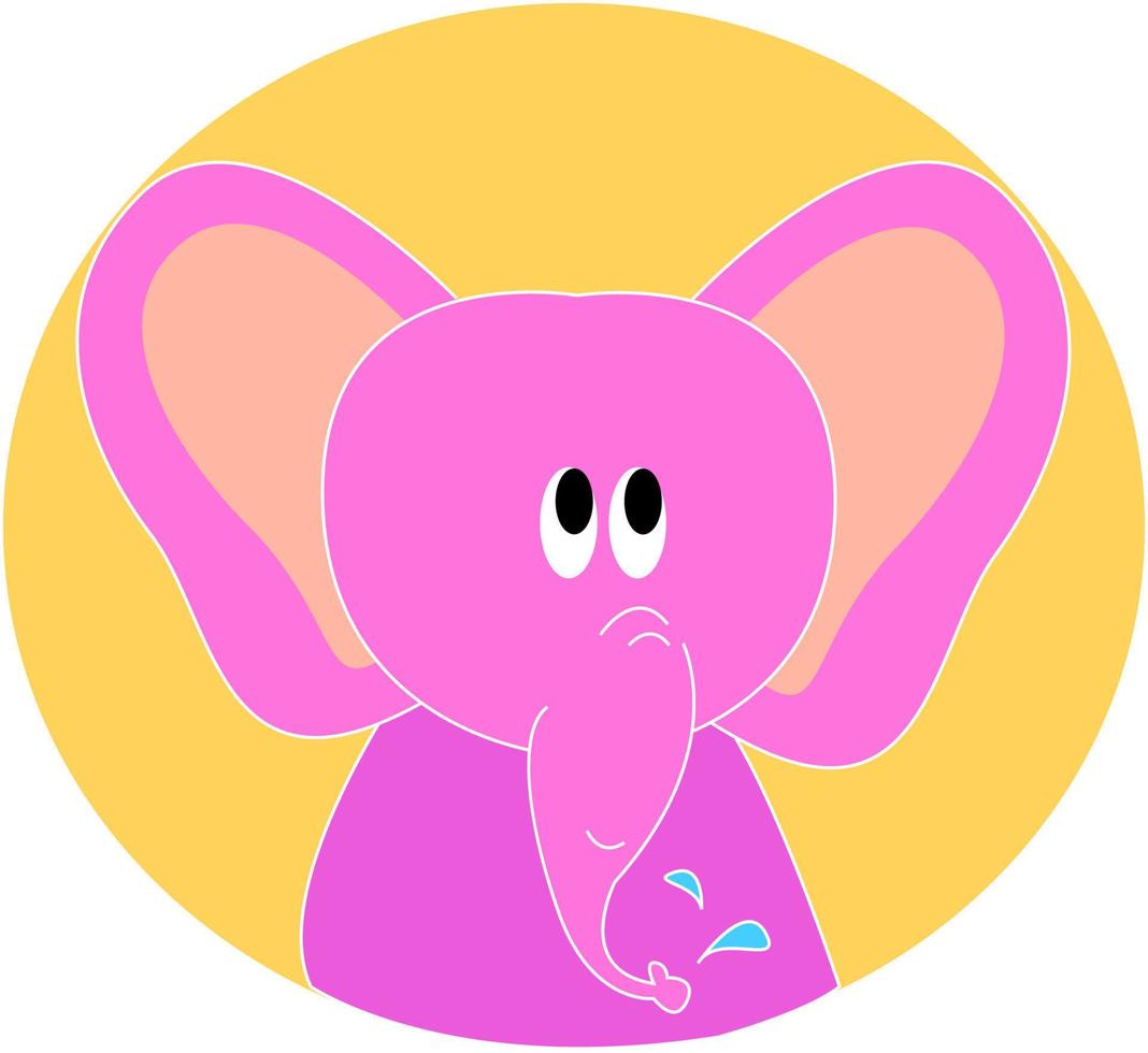 Pink elephant, illustration, vector on white background