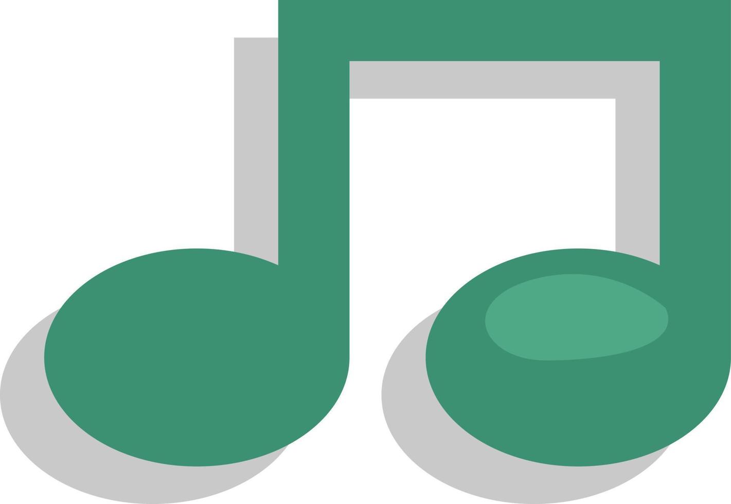 Green music note, illustration, vector, on a white background. vector