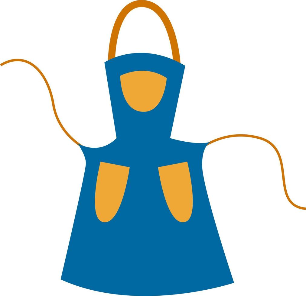 Blue apron, illustration, vector on white background.