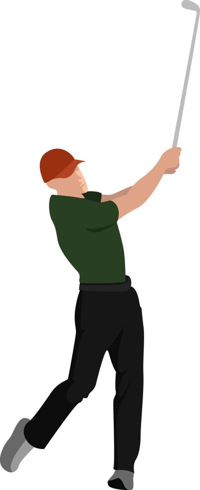 jugador de golf, ilustración, vector sobre fondo blanco