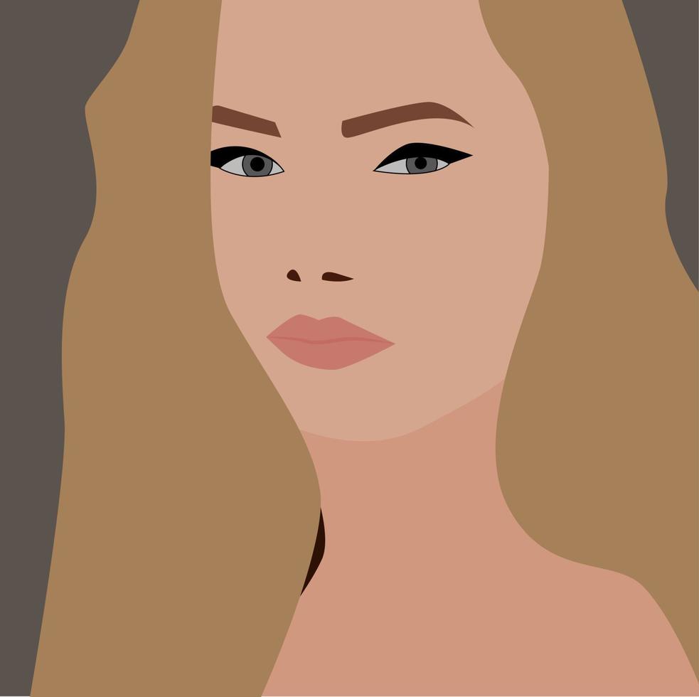 hermosa niña, ilustración, vector sobre fondo blanco.