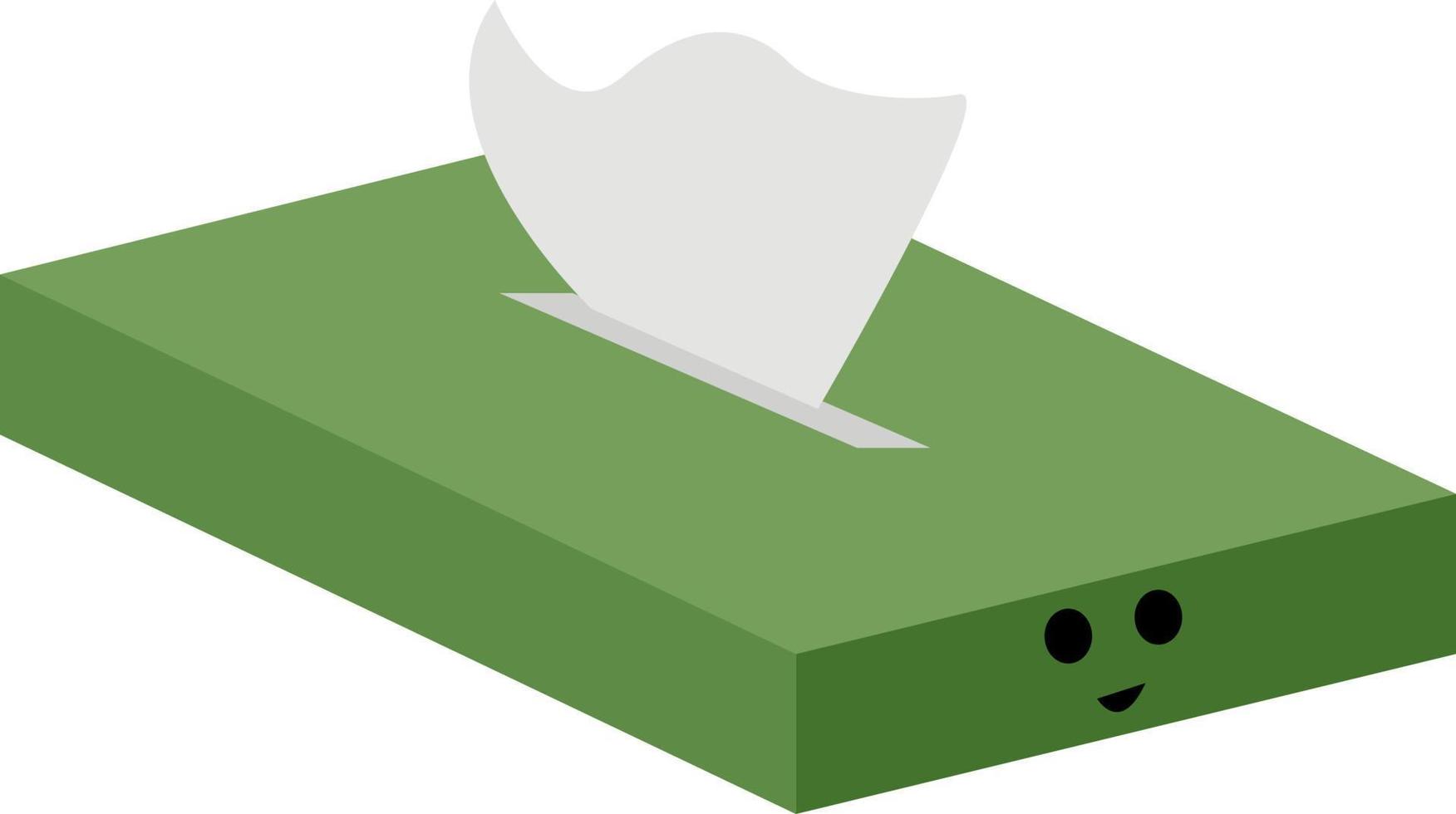 Green box, illustration, vector on white background.