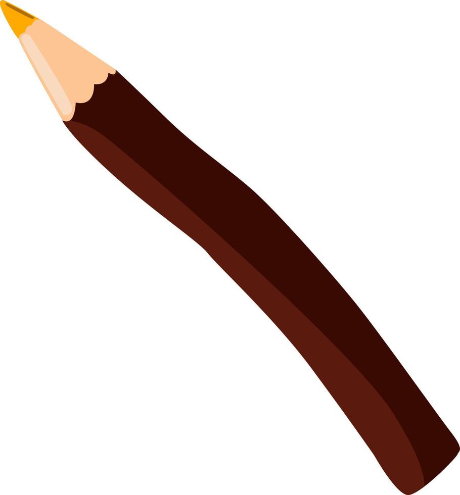 Brown pencil, illustration, vector on white background.