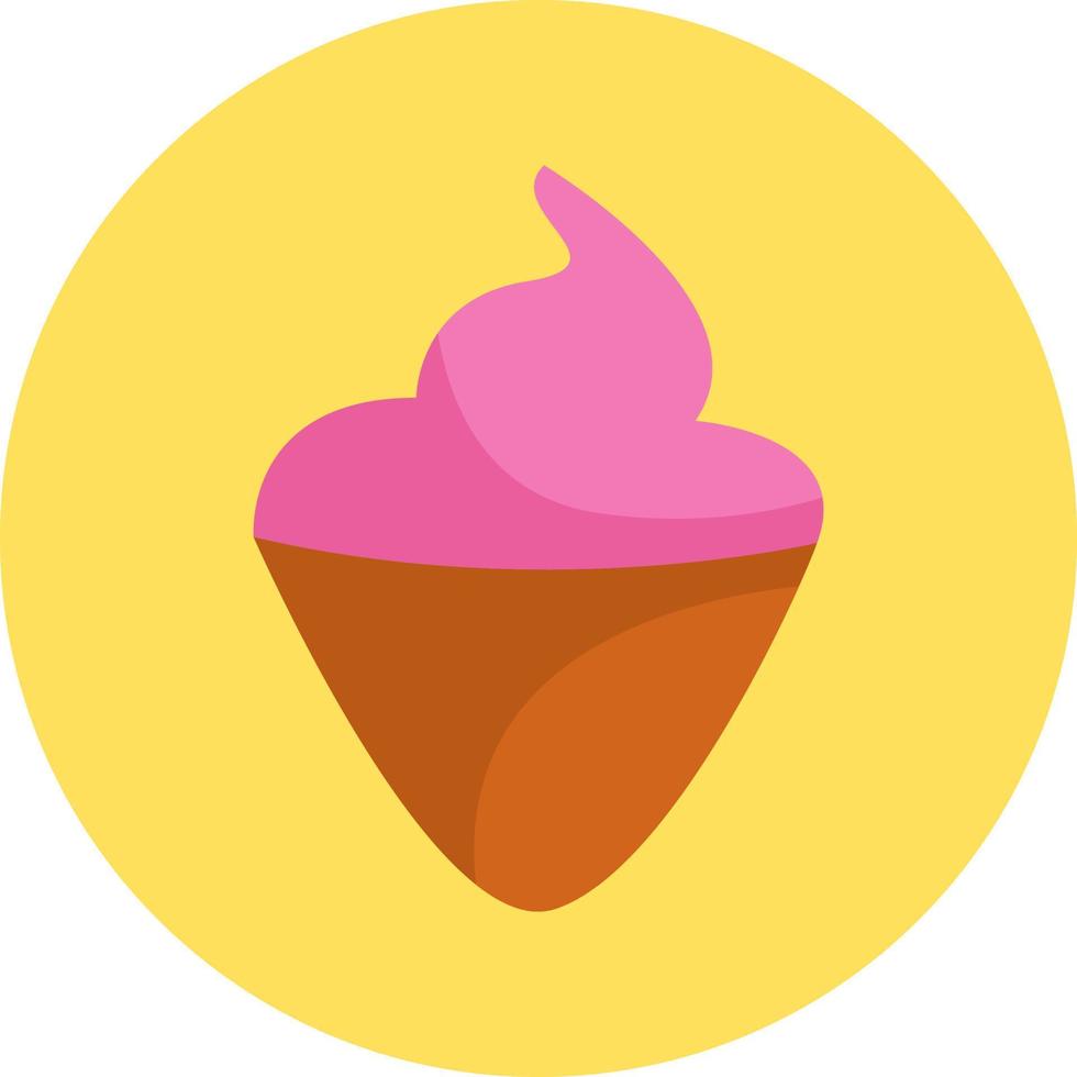 Pink ice cream in cone, illustration, vector, on a white background. vector