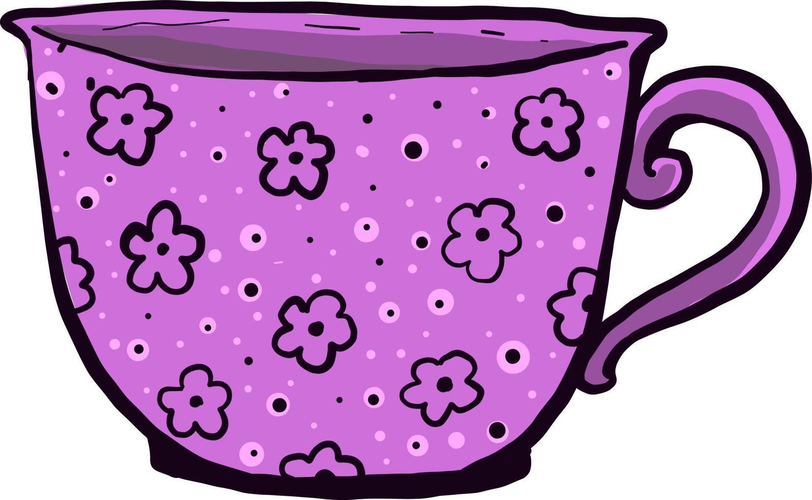 Purple cup, illustration, vector on white background