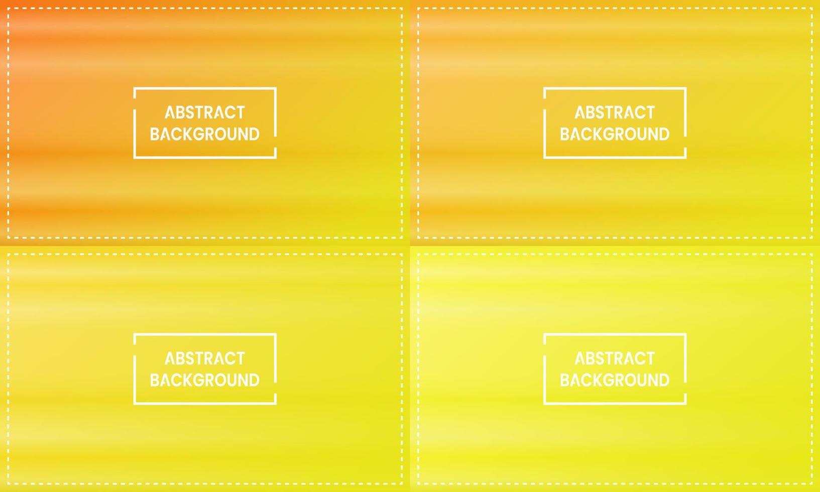 four sets of yellow gradient abstract background with horizontal shine and frame. blurry, simple, abstract, modern and colorful style. great for backdrop, wallpaper, poster, banner or flyer vector