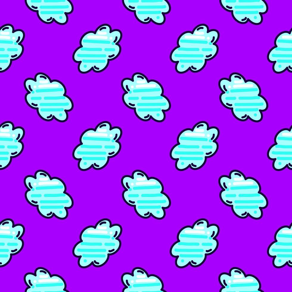Cute clouds, seamless pattern on white background. vector