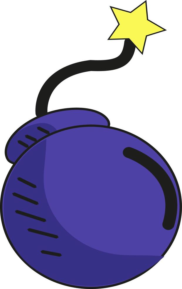 Blue bomb, illustration, vector on white background. 13475466 Vector