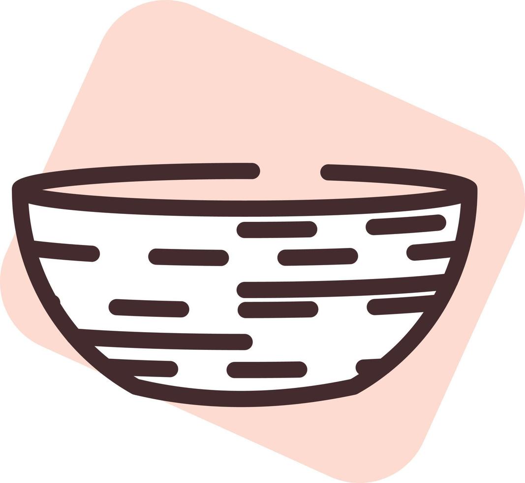 Clay bowl, illustration, vector on a white background.
