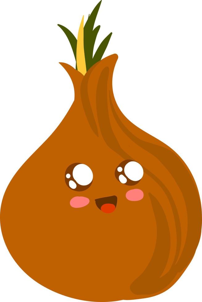 Cute onion, illustration, vector on white background.